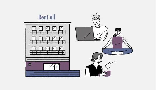 法人ニーズに合わせた柔軟な運用を表すイラスト